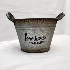 "Farmhouse" Bucket/Pail/Vase - Home Decor Rustic●Country●Galvanized Metal